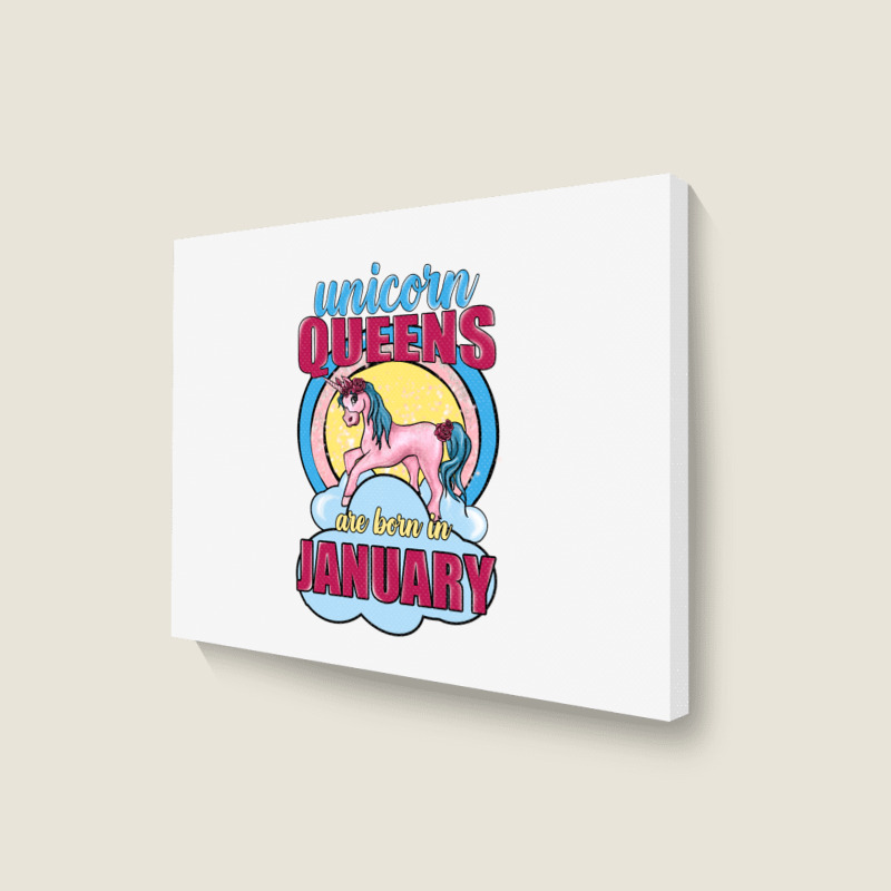 Unicorn Queens Are Born In January Landscape Canvas Print | Artistshot