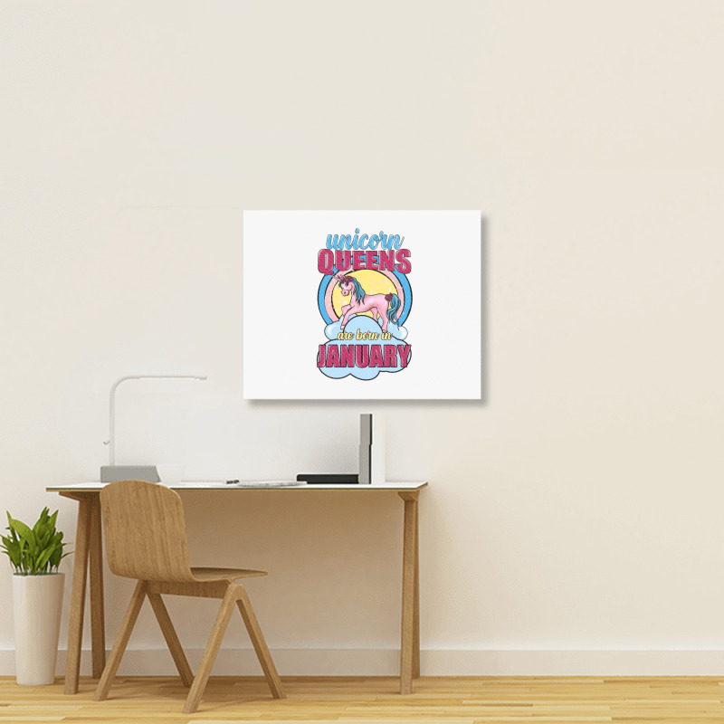 Unicorn Queens Are Born In January Landscape Canvas Print | Artistshot