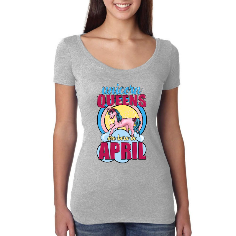 Unicorn Queens Are Born In April Women's Triblend Scoop T-shirt | Artistshot