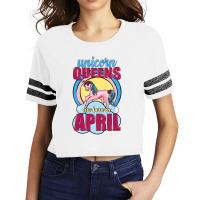 Unicorn Queens Are Born In April Scorecard Crop Tee | Artistshot