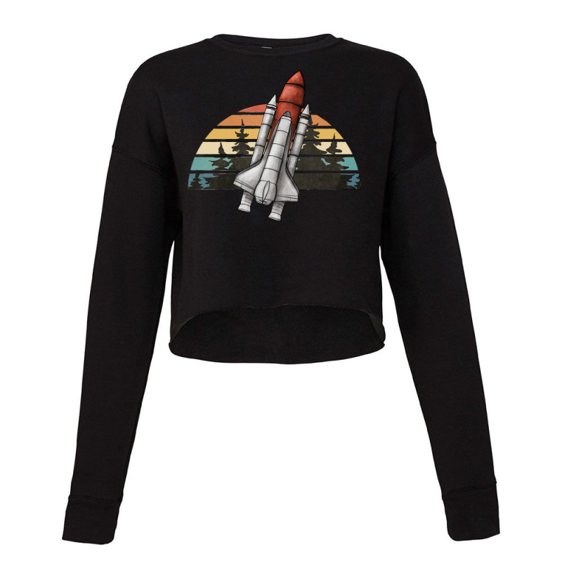 Spaceship Retro Rainbow Cropped Sweater | Artistshot