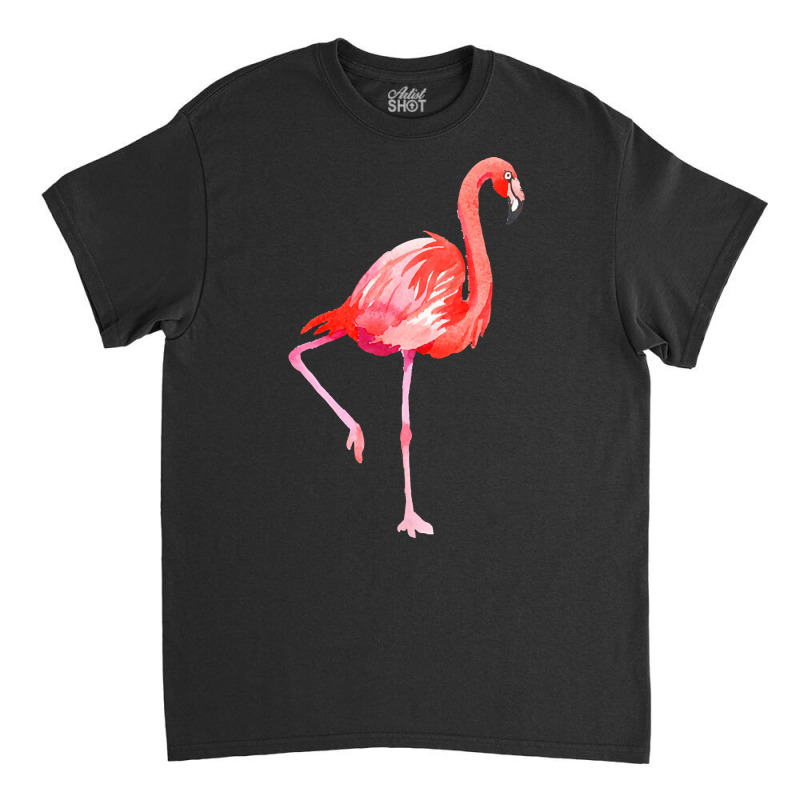 Flamingo T  Shirt Watercolor Exotic Flamingo 04 T  Shirt Classic T-shirt by emann814 | Artistshot