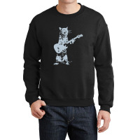 Cat Playing Guitar Crewneck Sweatshirt | Artistshot