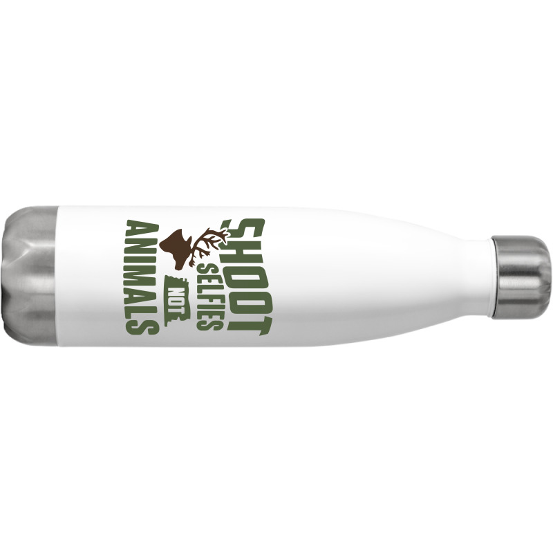 Shoot Selfies Not Animals Funny Stainless Steel Water Bottle | Artistshot