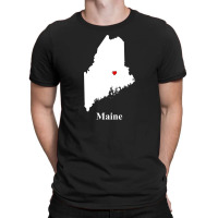 Maine Love Map T-shirt | Artistshot