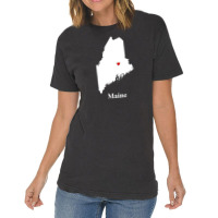 Maine Love Map Vintage T-shirt | Artistshot