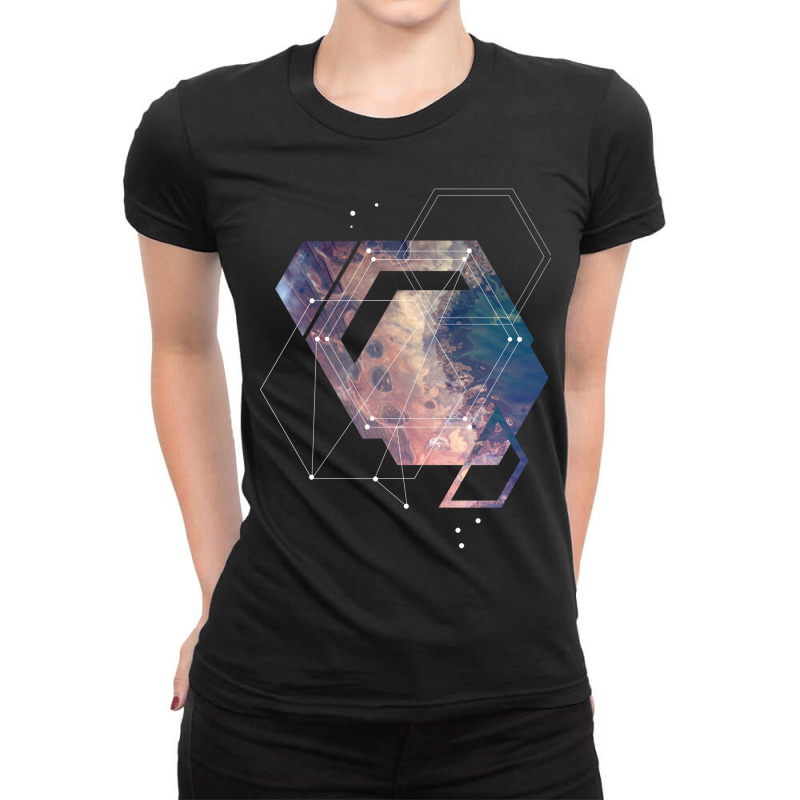 Geometric Abstract Space Art Ladies Fitted T-Shirt by loveshop | Artistshot