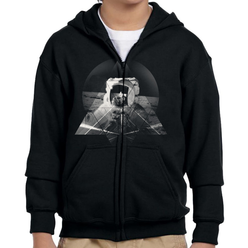 Geometric Space Travel Youth Zipper Hoodie | Artistshot