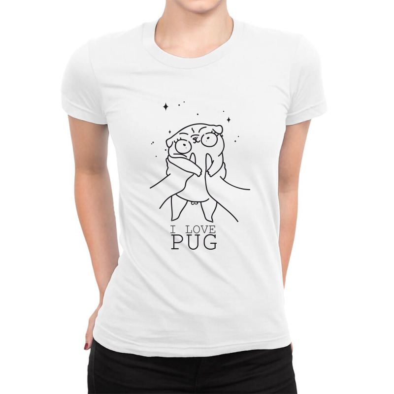 I Love Pug Ladies Fitted T-shirt | Artistshot