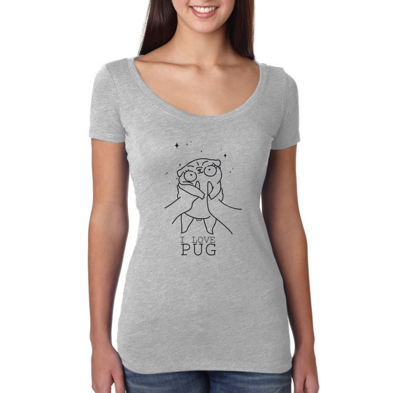 I Love Pug Women's Triblend Scoop T-shirt | Artistshot