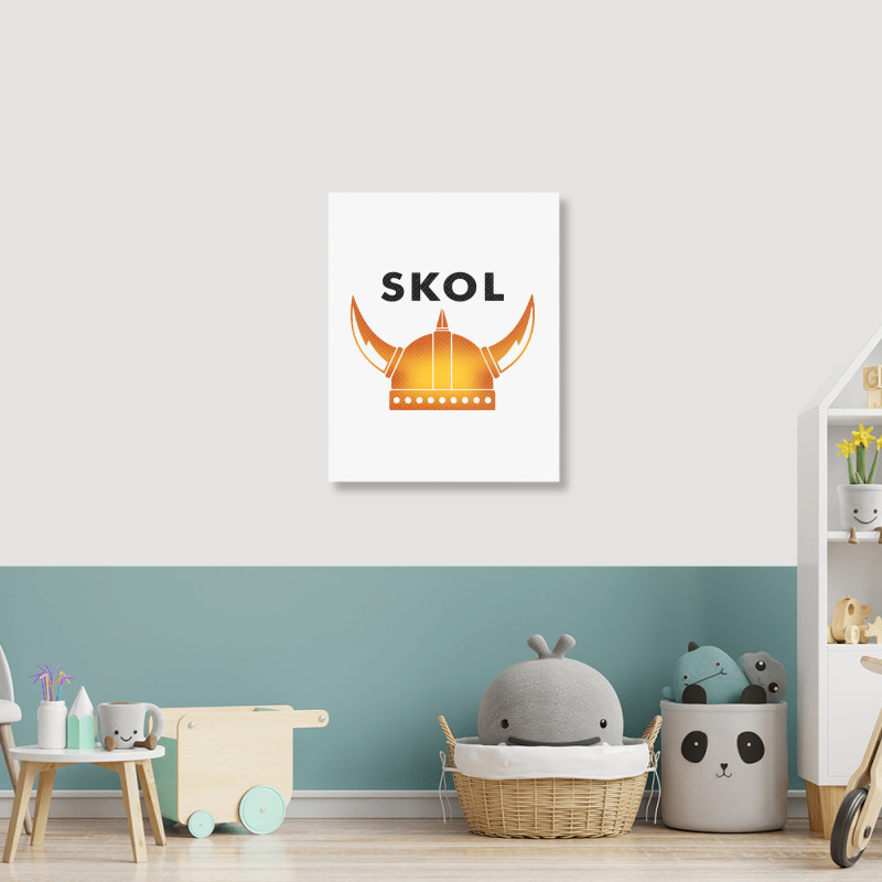 Skol Viking Helmet Minneapolis Miracle Portrait Canvas Print | Artistshot