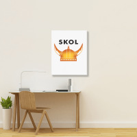 Skol Viking Helmet Minneapolis Miracle Portrait Canvas Print | Artistshot