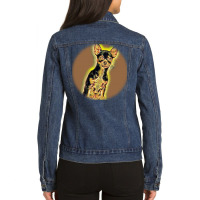 Happy Children And Parents Wiin The Nature Ladies Denim Jacket | Artistshot