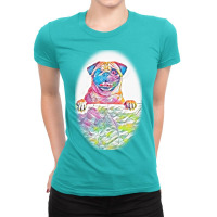 Barbecue Grilled Hot Dog Withup On Wooden Tab Ladies Fitted T-shirt | Artistshot