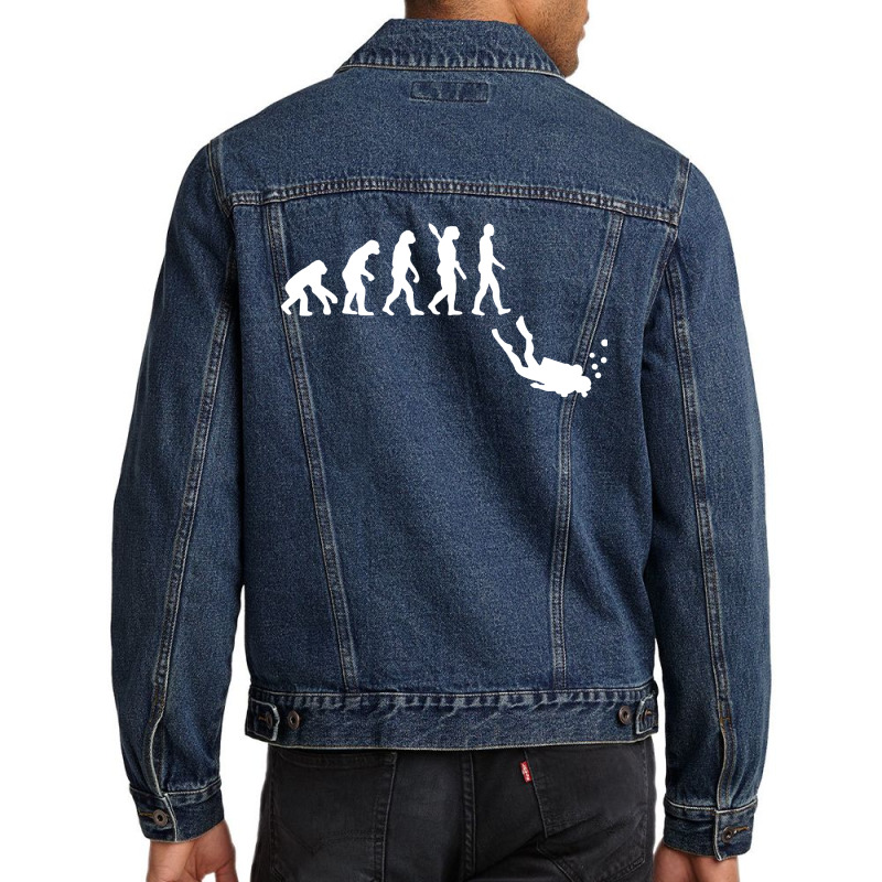 Scuba Diver Evolution Men Denim Jacket by Kimochi | Artistshot