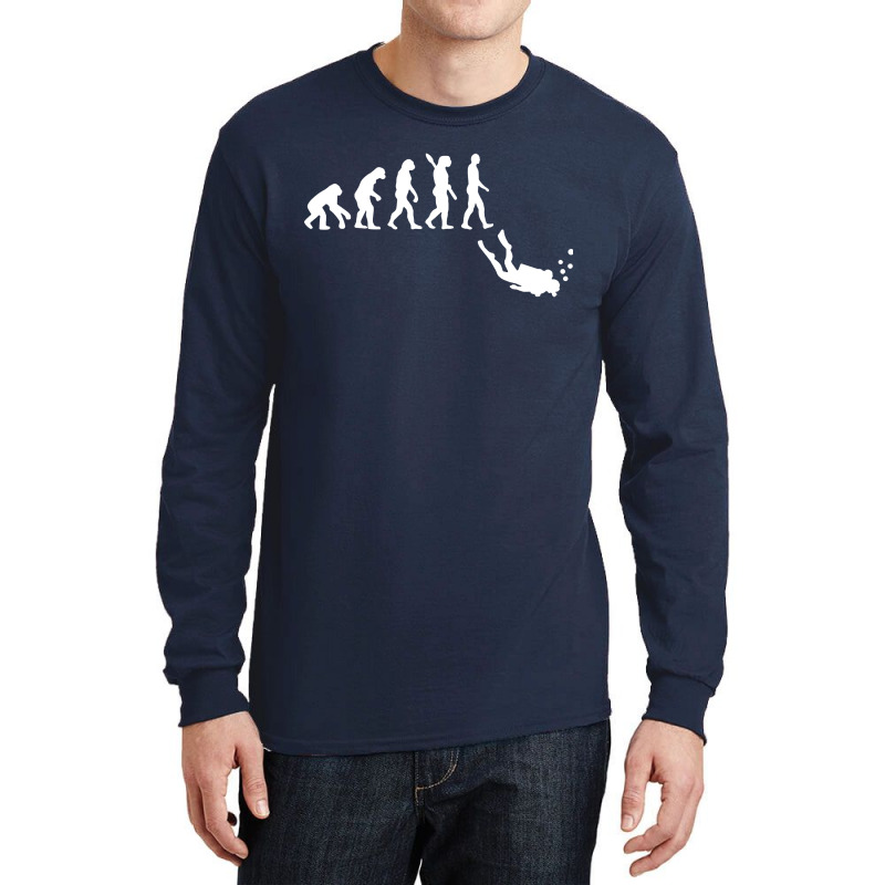 Scuba Diver Evolution Long Sleeve Shirts by Kimochi | Artistshot