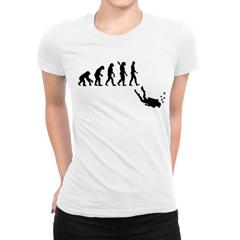 Scuba Diver Evolution Ladies Fitted T-Shirt by Kimochi | Artistshot