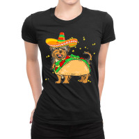 Cinco De Mayo T  Shirt Sombrero Yorkshire Terrier Dog Tacos Cinco De M Ladies Fitted T-shirt | Artistshot