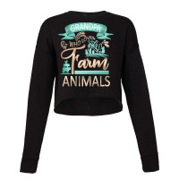 Farm Animals T  Shirt Grandpa Who Loves Farm Animals  Cow Pig Goat Lov Cropped Sweater | Artistshot