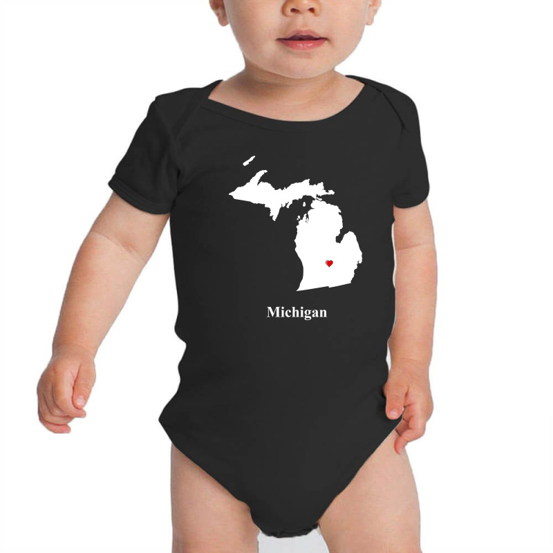 Michigan Love Map Baby Bodysuit | Artistshot