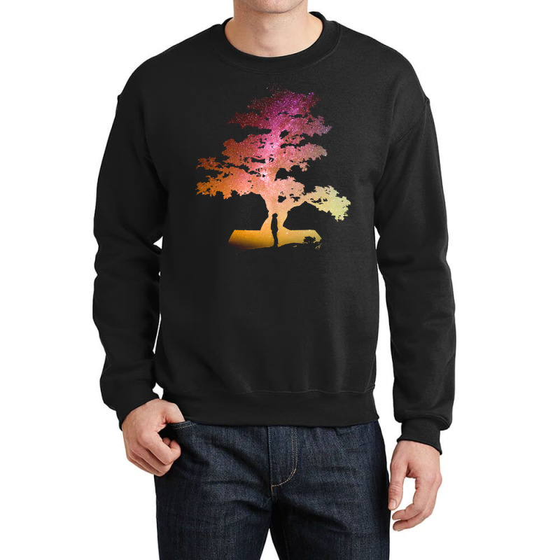 Bonsai Tree T  Shirt Bonsai Tree Milky Way Galaxy Design T  Shirt Crewneck Sweatshirt by antwanbartell660 | Artistshot