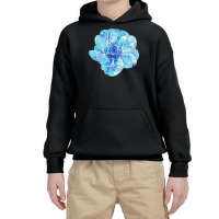 Blue Anemone Flower Painting Red Green Flower Red Green Abstract Water Youth Hoodie | Artistshot