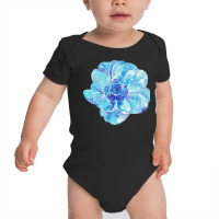 Blue Anemone Flower Painting Red Green Flower Red Green Abstract Water Baby Bodysuit | Artistshot