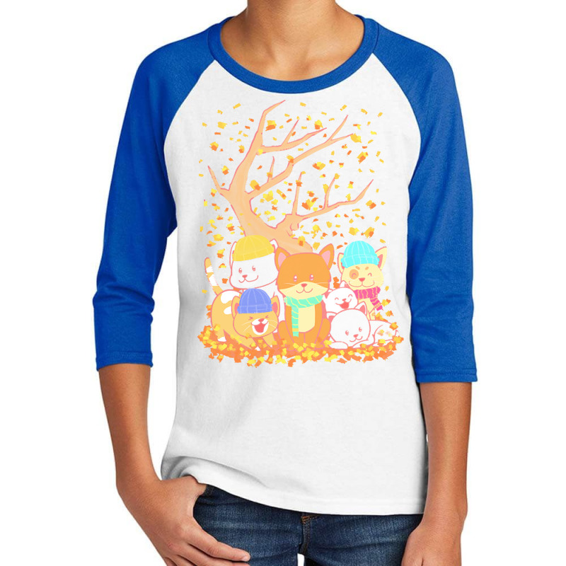 Cats T  Shirt Cats Fall Autumn Leaf Tree Lover Season Fan Enjoy T  Shi Youth 3/4 Sleeve by ava44194 | Artistshot