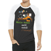 Eat Code Sleep   Computer Science Programmer Coding Coder T Shirt 3/4 Sleeve Shirt | Artistshot