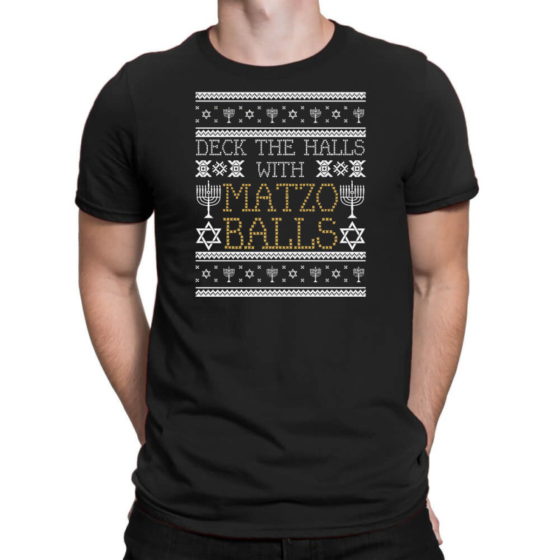 Deck The Halls With Matzo Balls Ugly Hanukkah Sweater Mini Skirt T-shirt | Artistshot