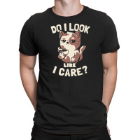 Do I Look Like I Care   Lazy Cute Coffee Cat Gift T-shirt | Artistshot