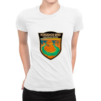 Horseshoe Bend Colorado River Badge Ladies Fitted T-shirt | Artistshot