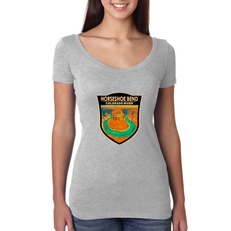 Horseshoe Bend Colorado River Badge Women's Triblend Scoop T-shirt by ThedistantT | Artistshot