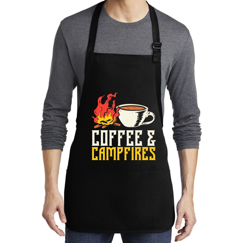 Campfire T  Shirt Coffee And Campfires T  Shirt Medium-length Apron | Artistshot