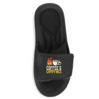 Campfire T  Shirt Coffee And Campfires T  Shirt Slide Sandal | Artistshot