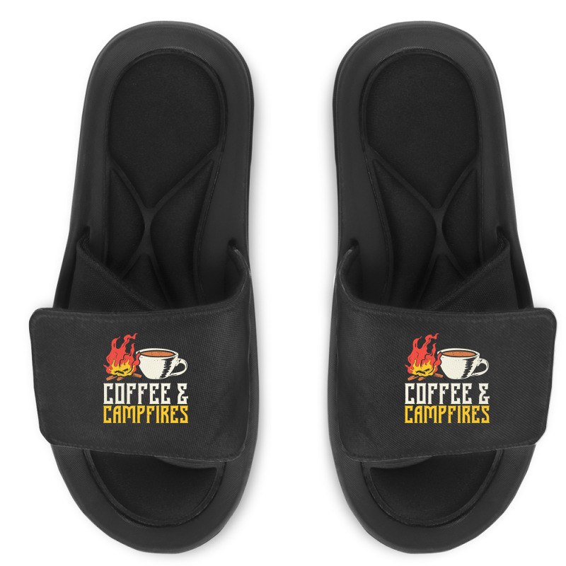 Campfire T  Shirt Coffee And Campfires T  Shirt Slide Sandal | Artistshot