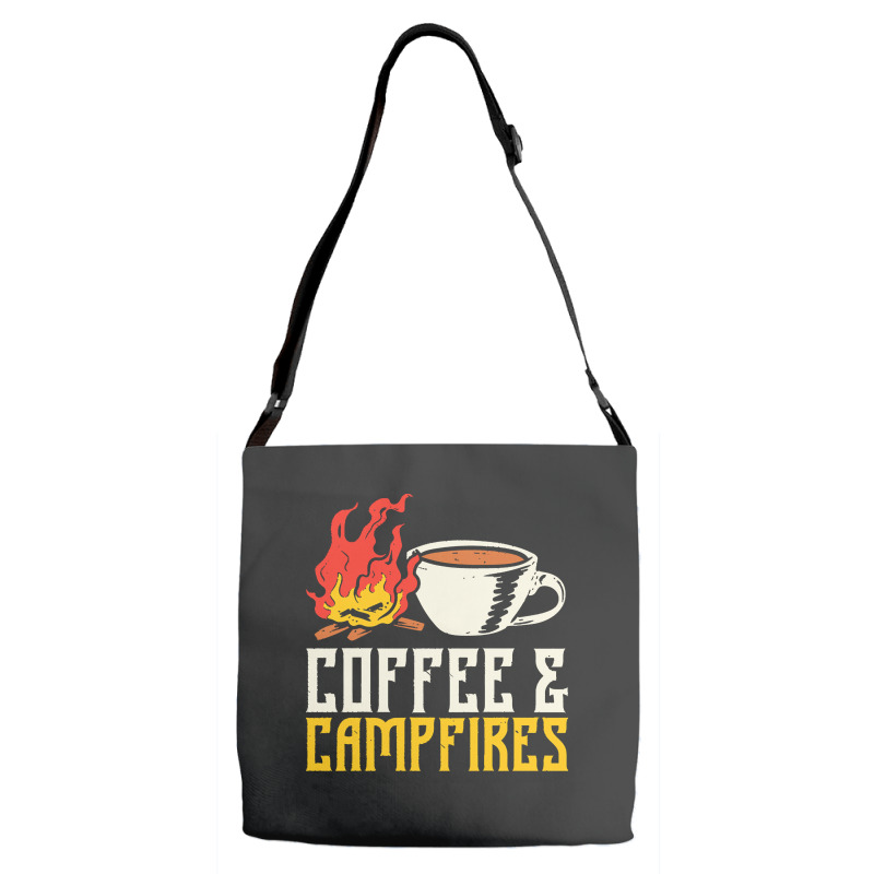 Campfire T  Shirt Coffee And Campfires T  Shirt Adjustable Strap Totes | Artistshot