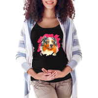 Australian Shepherd T  Shirt Australian Shepherd   Blue Merle Portrait Maternity Scoop Neck T-shirt | Artistshot