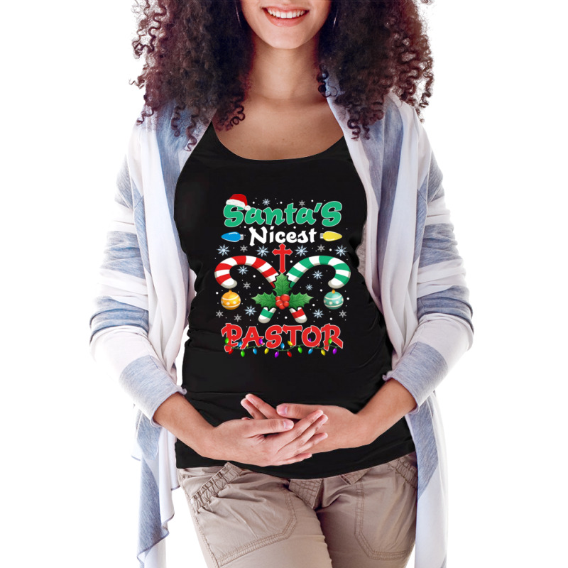 Santa's Nicest Pastor Christmas Maternity Scoop Neck T-shirt by kakashop | Artistshot