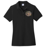 Dog In The Yellow Leaves In A Park. Pet For A Walk. Tri-co Ladies Polo Shirt | Artistshot