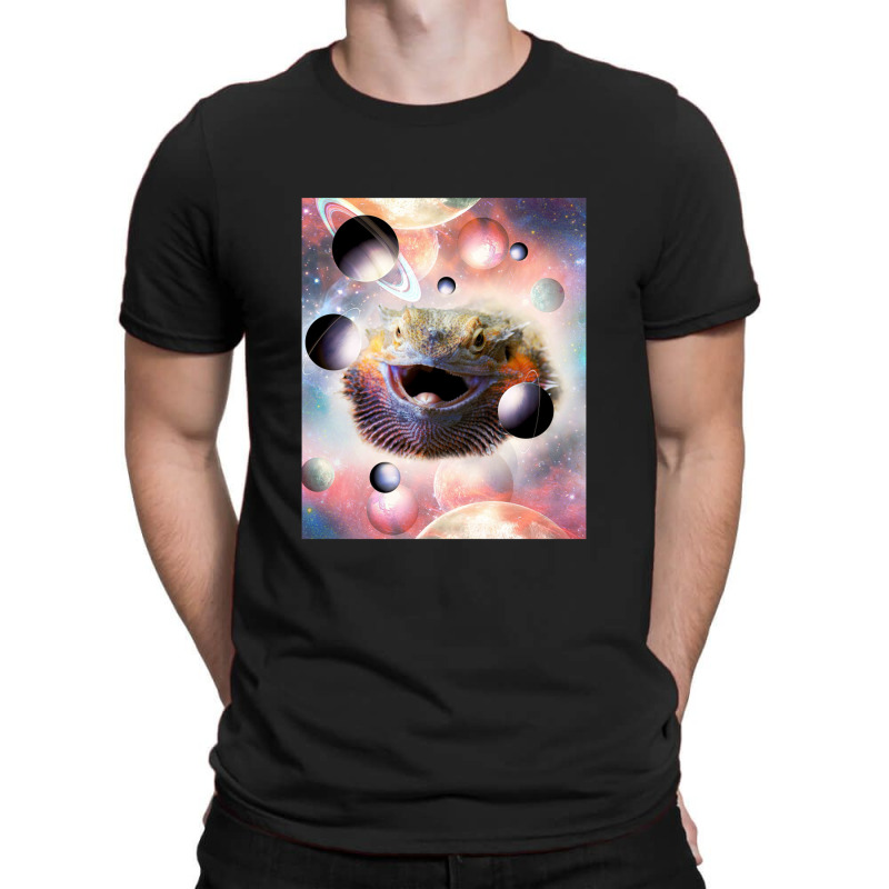 Space Galaxy Bearded Dragon Lizard Face T-Shirt by mrdjpancake | Artistshot