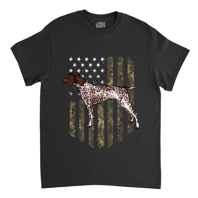 Camo American Flag German Shorthaired Pointer 4th Of July Classic T-shirt by CesarRobertoRamirez | Artistshot