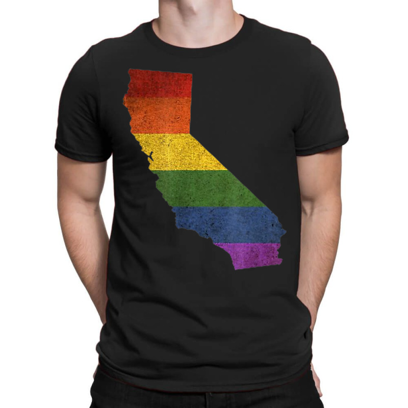 California Map Silhouette Lgbt Pride Flag Tshirt Men Women T-shirt | Artistshot