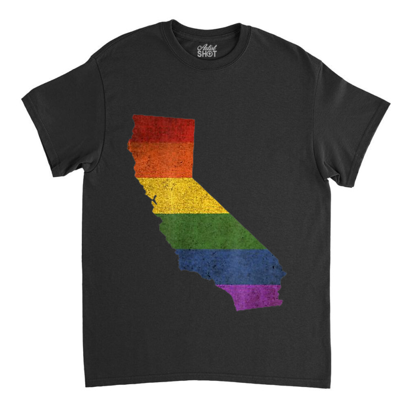 California Map Silhouette Lgbt Pride Flag Tshirt Men Women Classic T-shirt | Artistshot