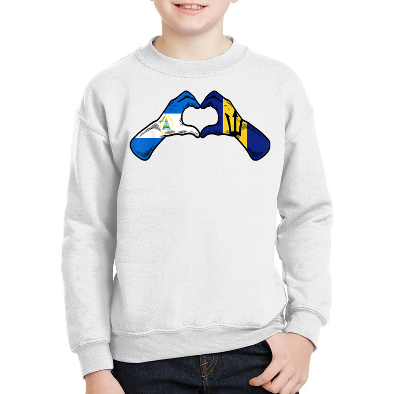 Barbados Nicaragua Flag Barbadians Nicaraguan Heart T Shirt Youth Sweatshirt by lexzalar2o | Artistshot