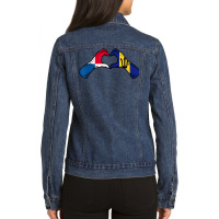 Barbados Panama Flag Barbadians Panamanian Heart T Shirt Ladies Denim Jacket | Artistshot