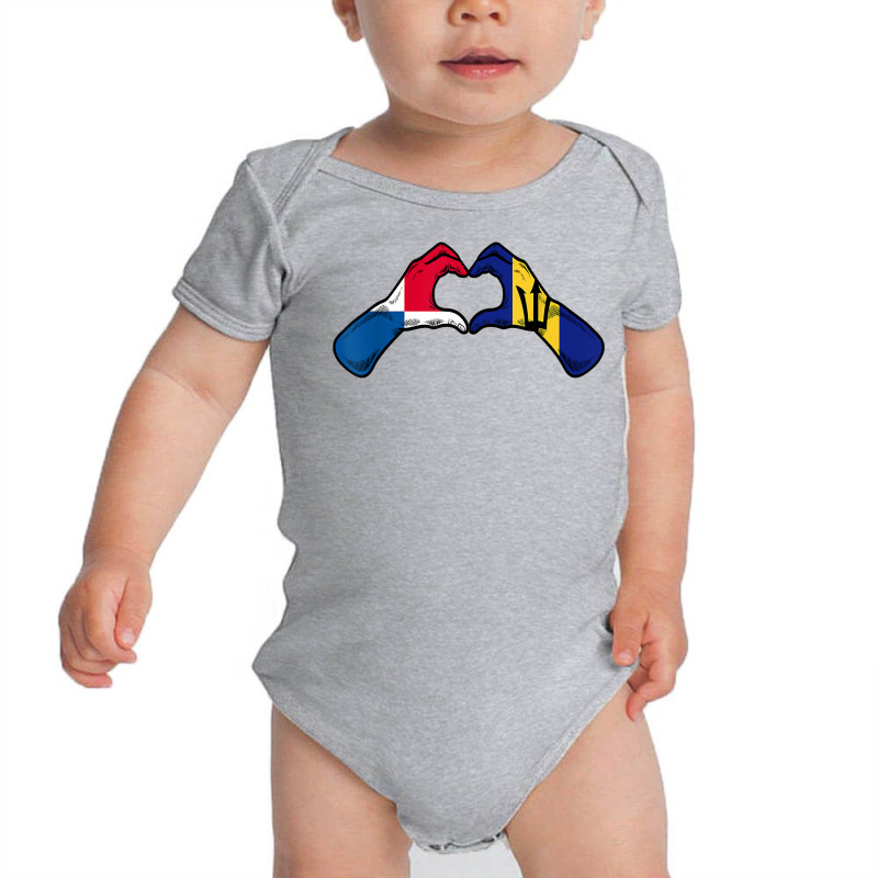 Barbados Panama Flag Barbadians Panamanian Heart T Shirt Baby Bodysuit by chipbeltzox | Artistshot