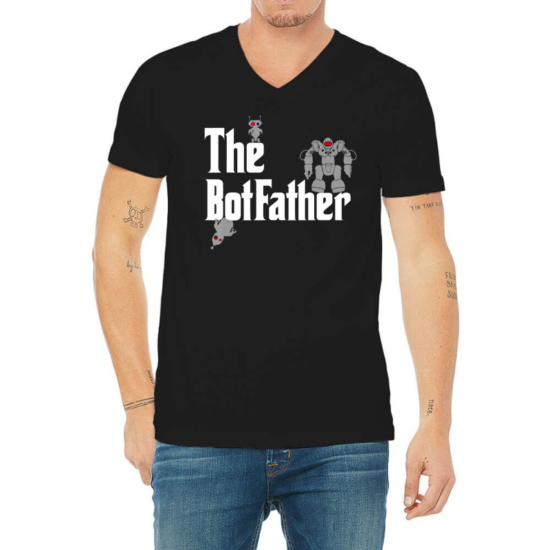 The Botfather Robot Master Father Of Electronics V-neck Tee | Artistshot