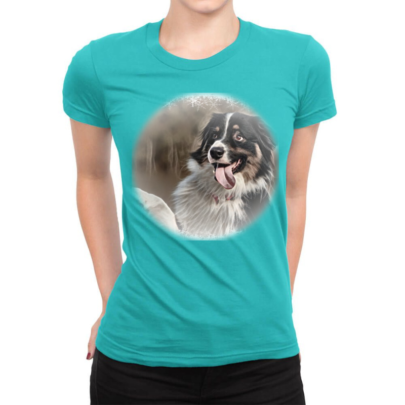 Australian Shepherd Attentive Ladies Fitted T-Shirt by Kemnabi | Artistshot