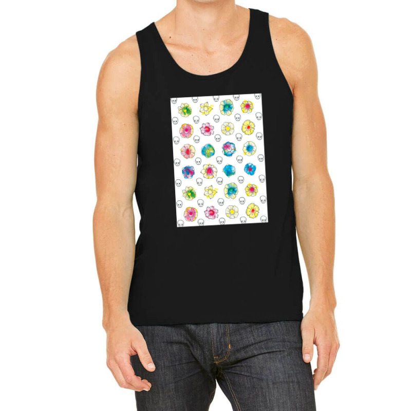 Fleur De Muerte (on White)  Flowers Tank Top by mrdjpancake | Artistshot